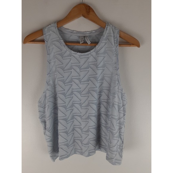 Zella Tops Z By Zella Womens Light Bluegray Z Textured Exposed Pit
